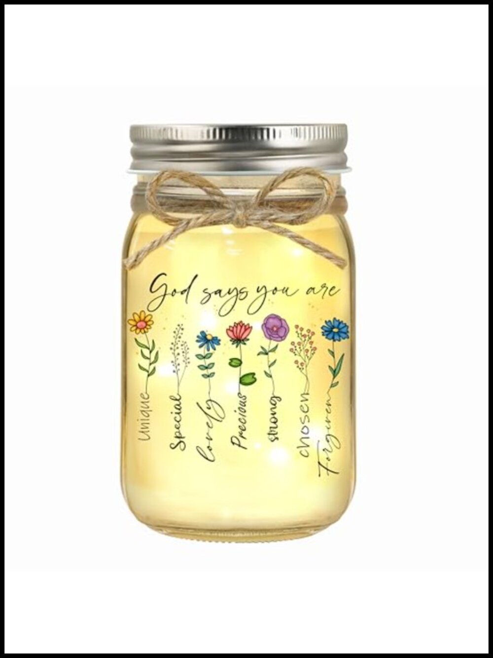 Christian Gift Glass Jar Nightlight Religious Home Decor Gift